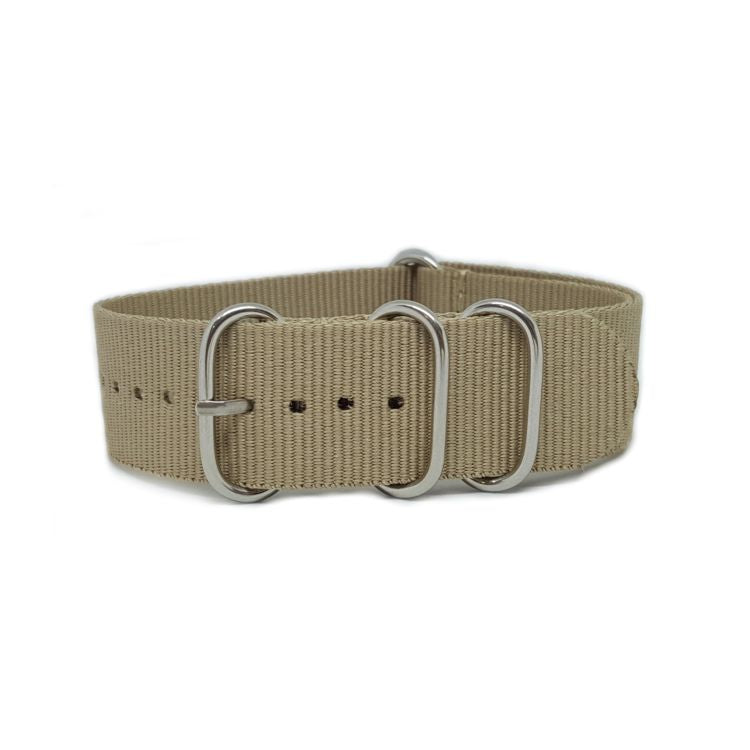 Rugged Beige Sand Nylon Watch Strap