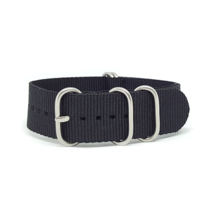 Rugged Black Nylon Watch Strap