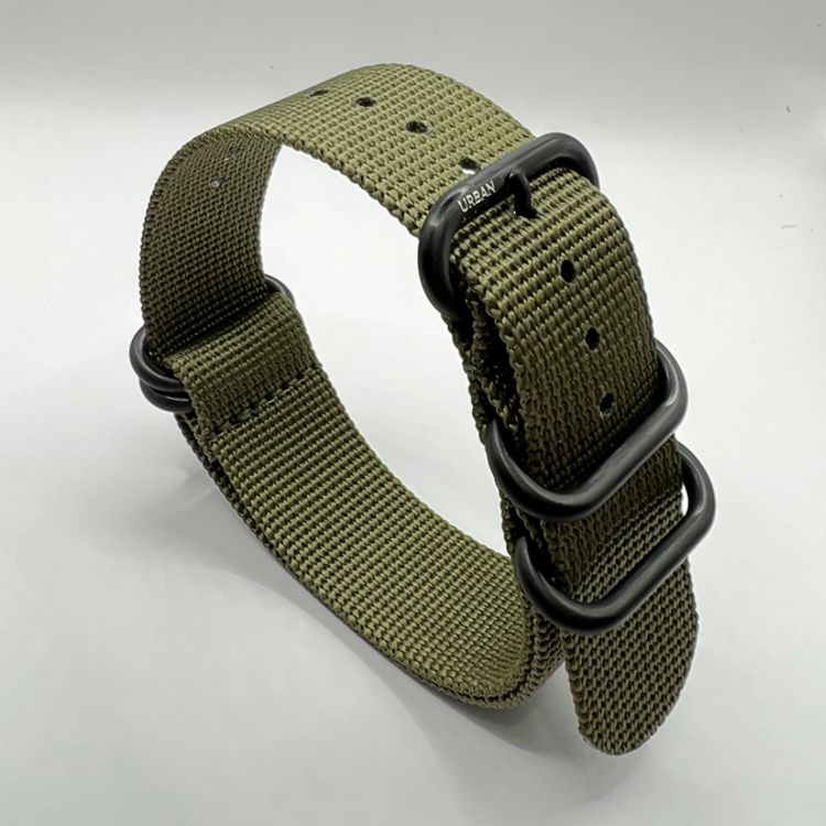 Urban Rugged Khaki Green with Brushed Black PVD Buckle