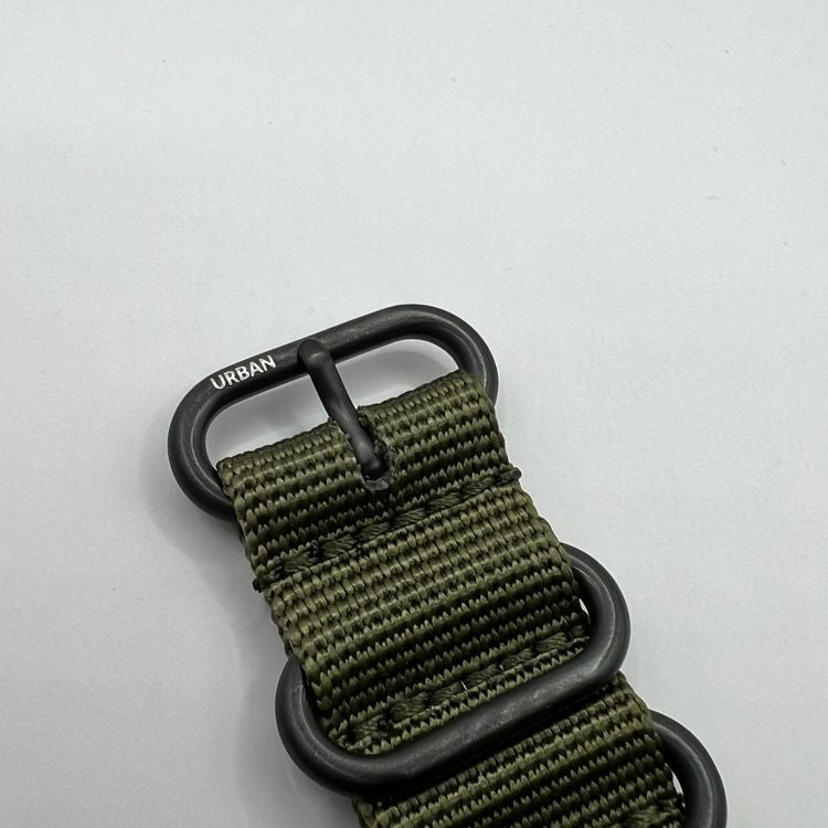 Urban Rugged Khaki Green with Brushed Black PVD Buckle