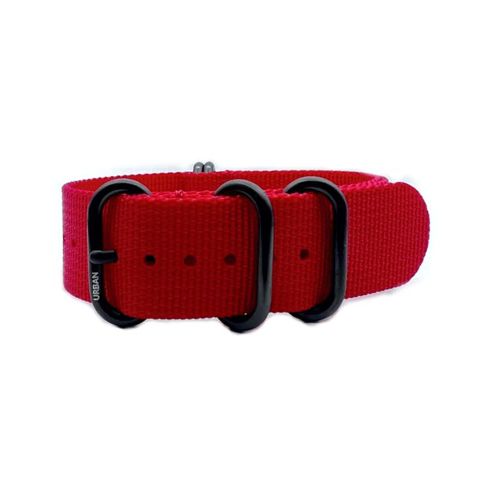 Urban Rugged Red with Brushed Black PVD Buckle