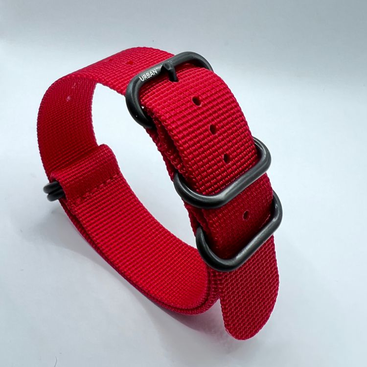 Urban Rugged Red with Brushed Black PVD Buckle