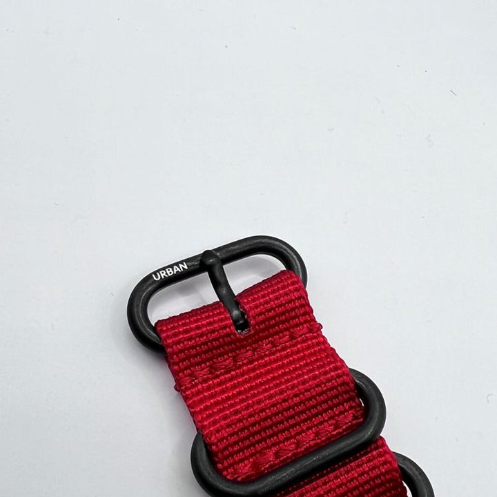Urban Rugged Red with Brushed Black PVD Buckle