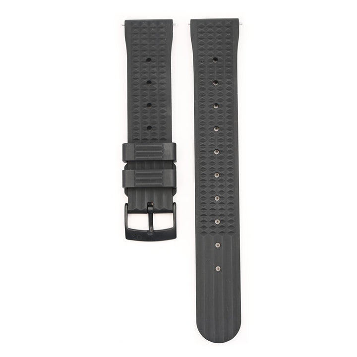 Urban Waffle Darth Black Rubber Watch Strap