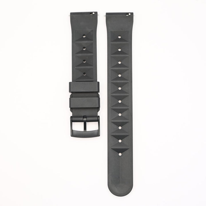 Urban Waffle Darth Black Rubber Watch Strap