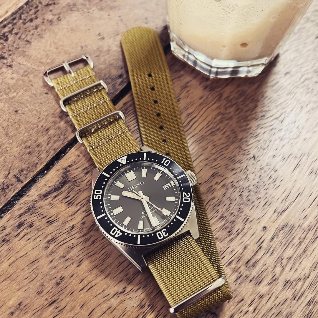 SEIKO SPB143 on Urban Ribbed Mustard Nylon