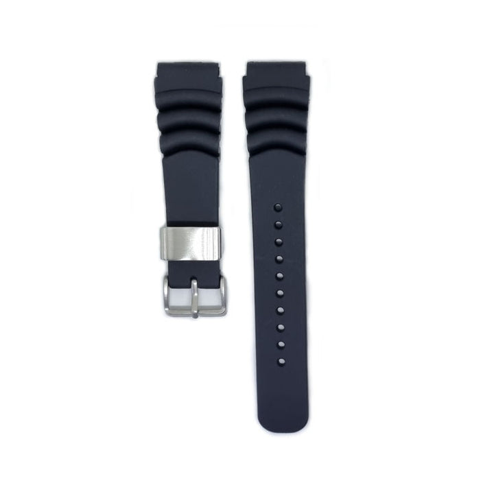 Black SEIKO Diver 22mm Silicone Watch Strap