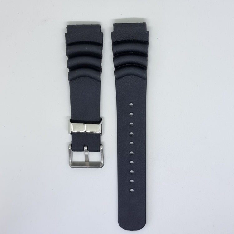Black SEIKO Diver 22mm Silicone Watch Strap