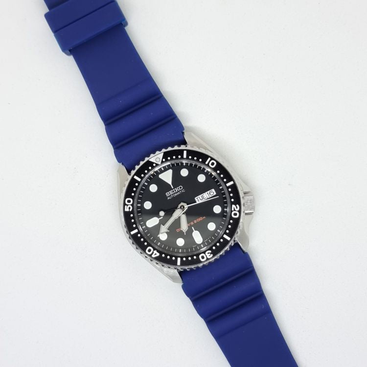 Blue SEIKO Diver 22mm Silicone Watch Strap
