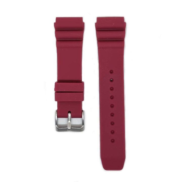 Burgundy SEIKO Diver 22mm Silicone Watch Strap