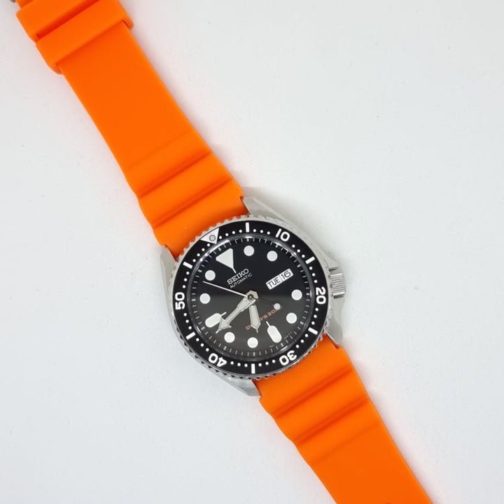 22mm SEIKO Silicone Rubber Watch Band Orange
