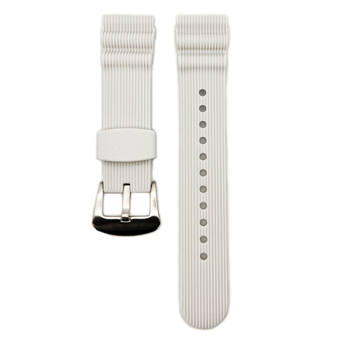 White SEIKO Diver 22mm Silicone Watch Strap