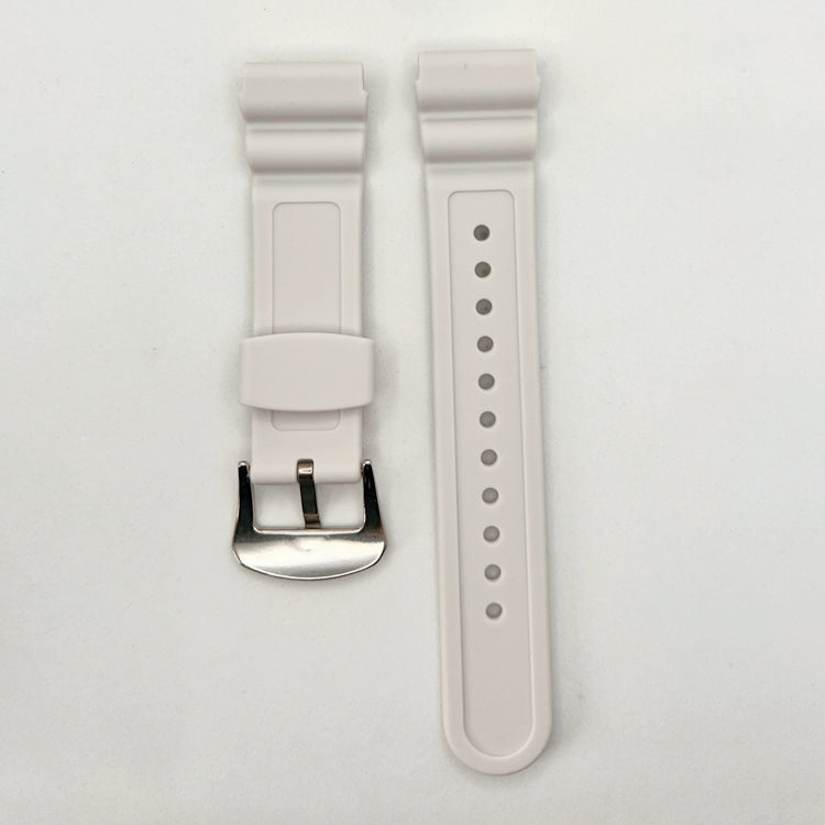 White SEIKO Diver 22mm Silicone Watch Strap