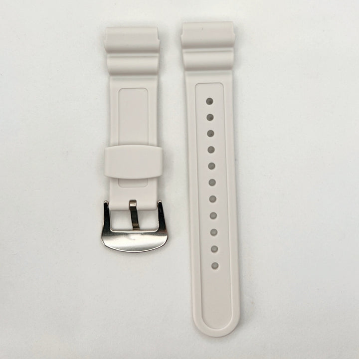 White SEIKO Diver 22mm Silicone Watch Strap