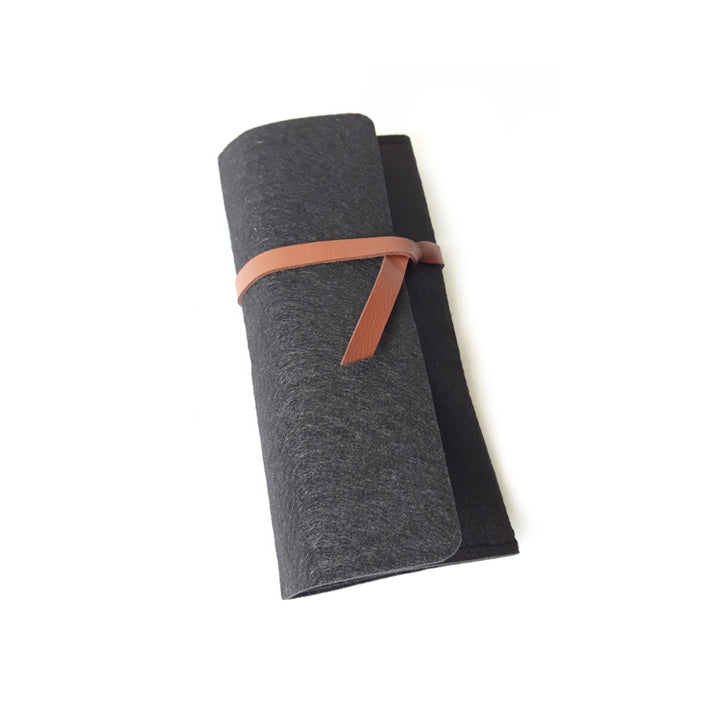 Black - Felt Watch Roll Storage