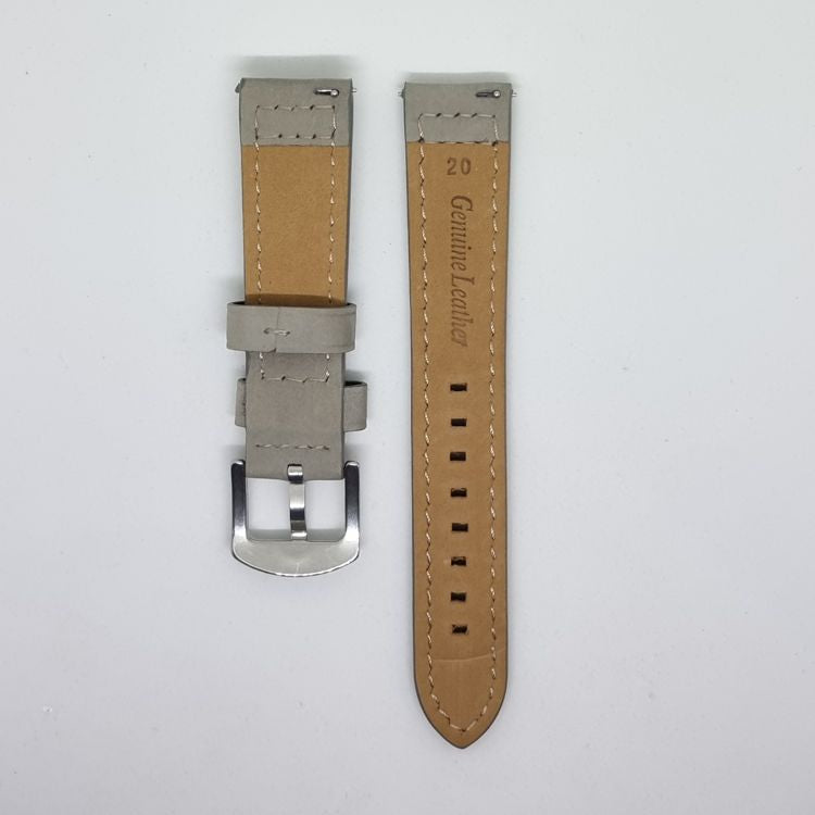 Grey Classico Leather Watch Strap