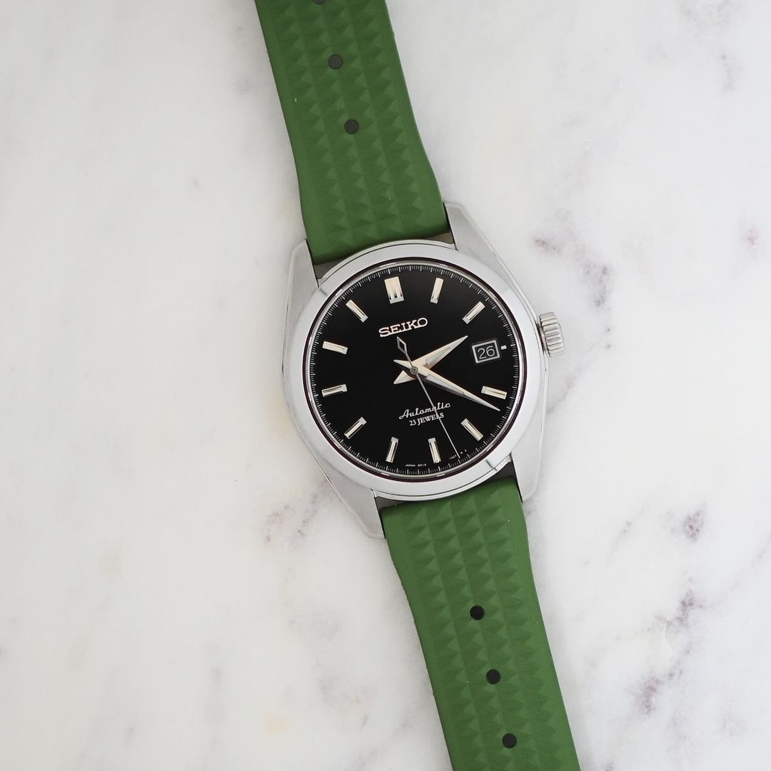 Urban Waffle Khaki Green Rubber Watch Strap