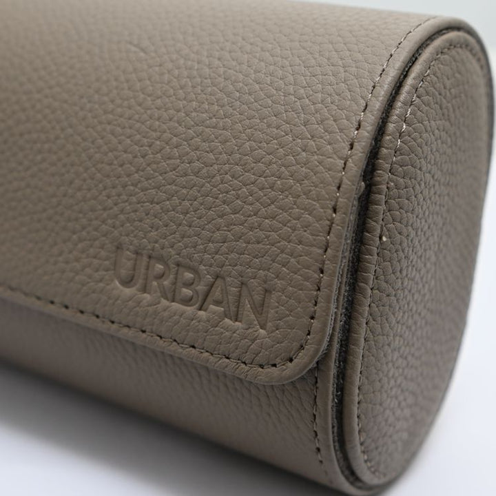 Urban Taupe Grey Full Grain Leather Luxury Watch Roll