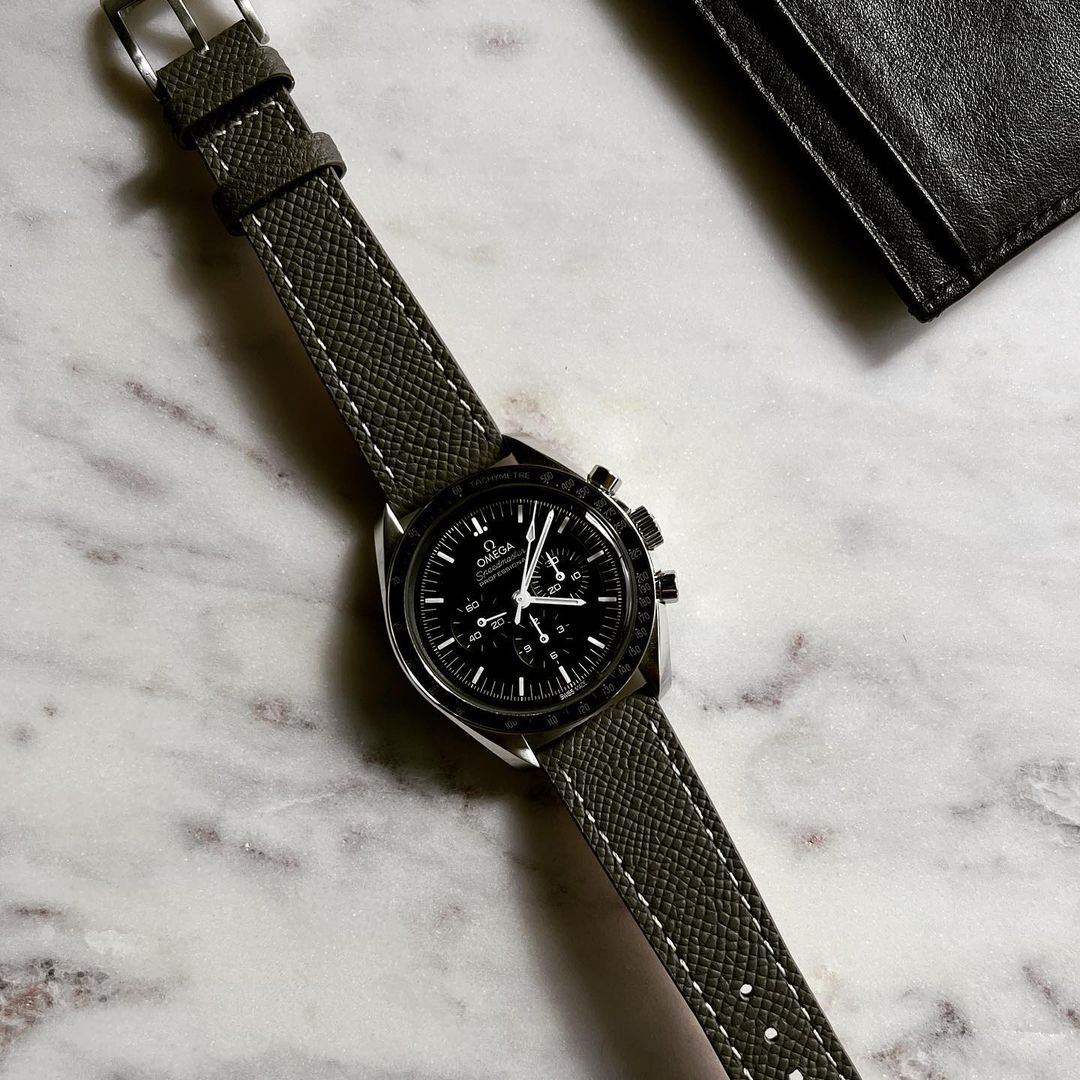 Urban Charcoal Pebble Grain Leather Watch Strap