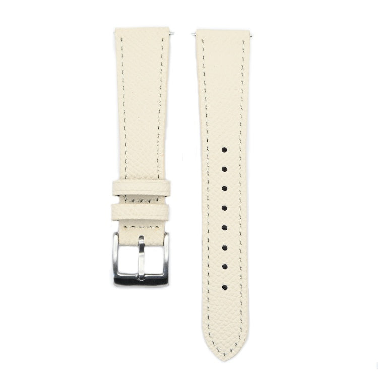 Urban Ivory Pebble Grain Leather Watch Strap