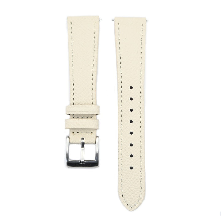 Urban Ivory Pebble Grain Leather Watch Strap