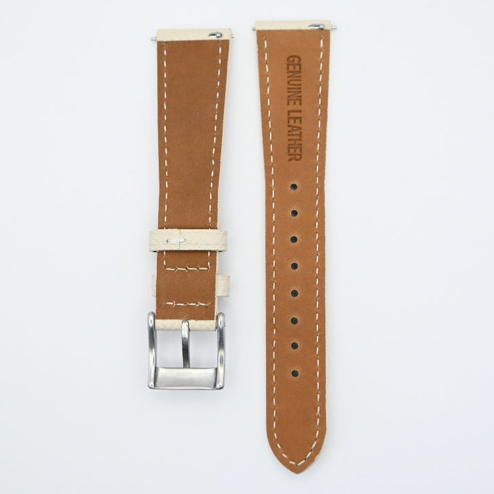 Urban Ivory Pebble Grain Leather Watch Strap