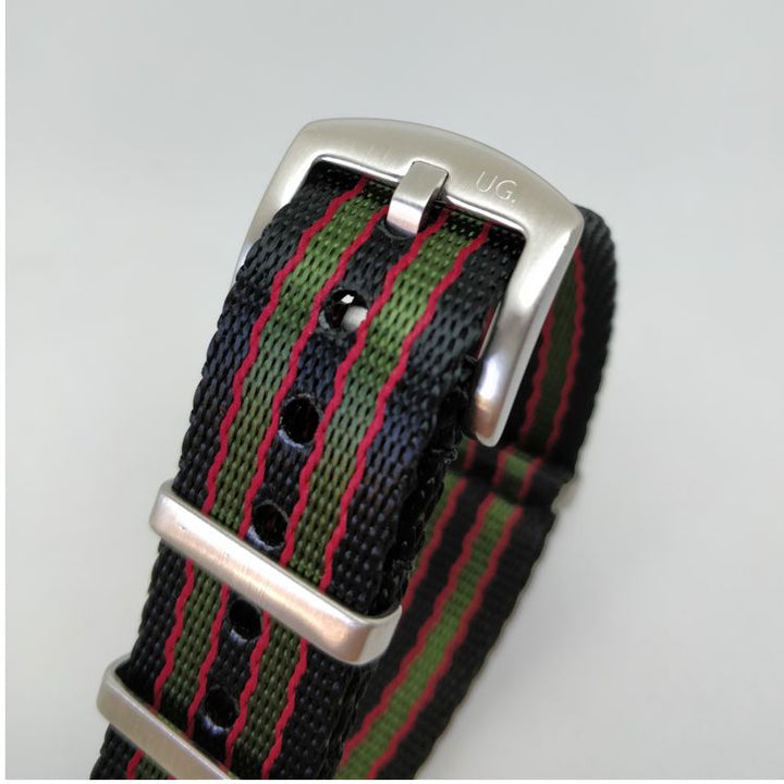 Urban Robusto Black Red Green Seatbelt Strap