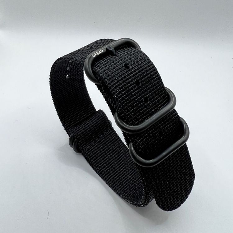 Urban Rugged Black with Brushed Black PVD Buckle