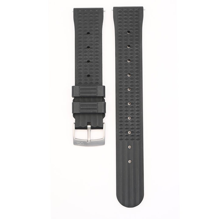 Urban Waffle Black Rubber Watch Strap