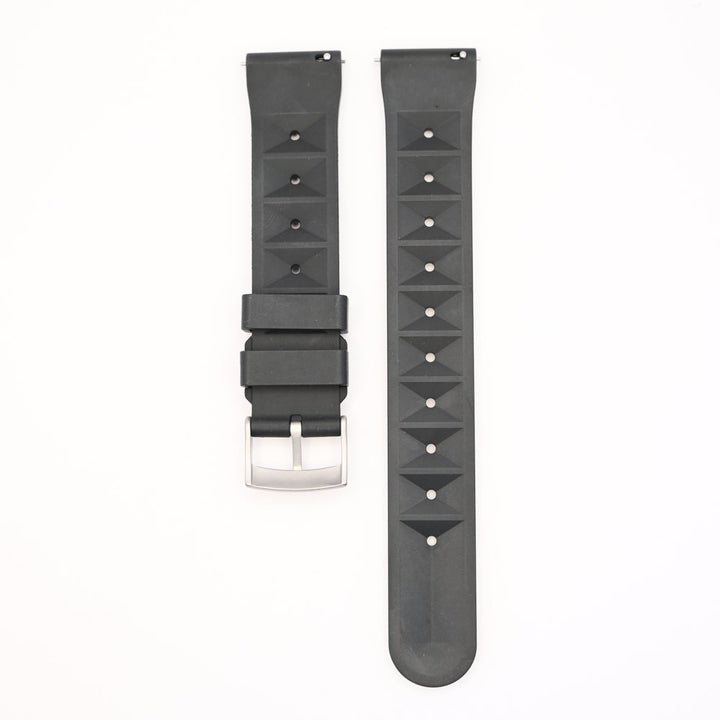 Urban Waffle Black Rubber Watch Strap