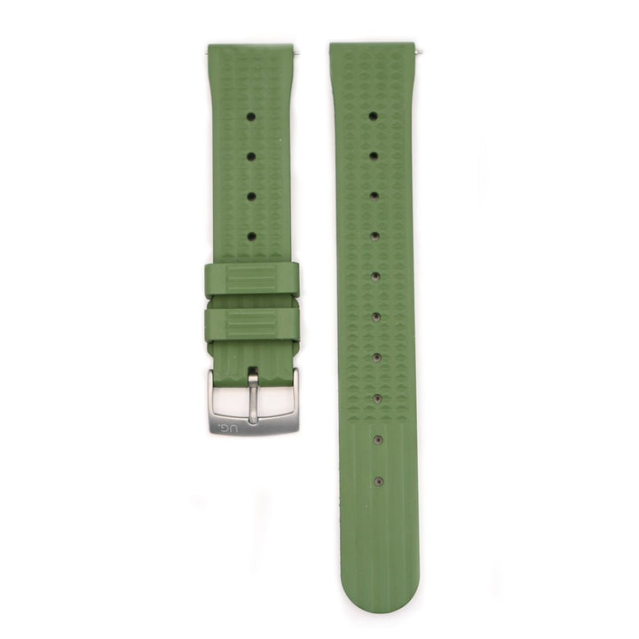 Urban Waffle Khaki Green Rubber Watch Strap