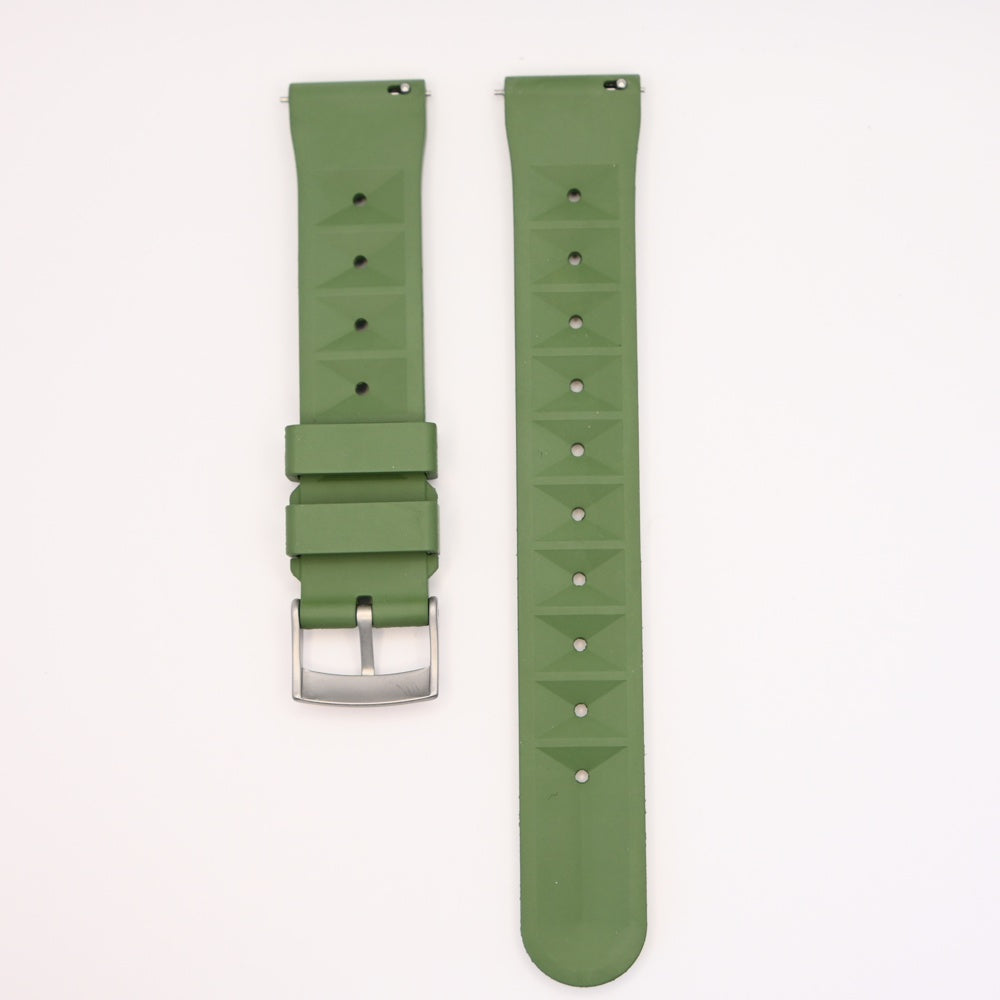Urban Waffle Khaki Green Rubber Watch Strap