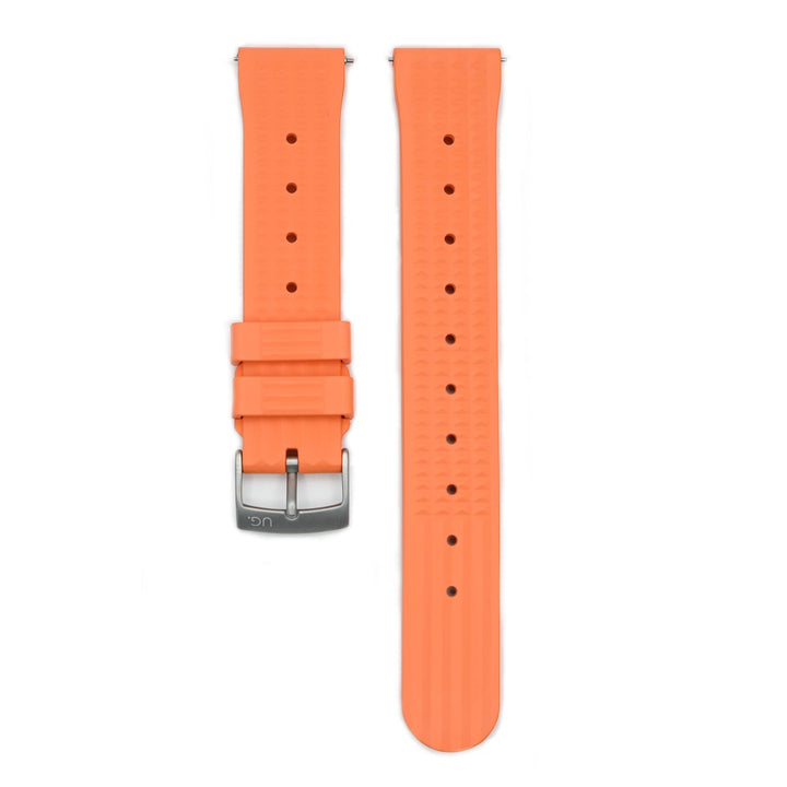 Urban Waffle Orange Rubber Watch Strap