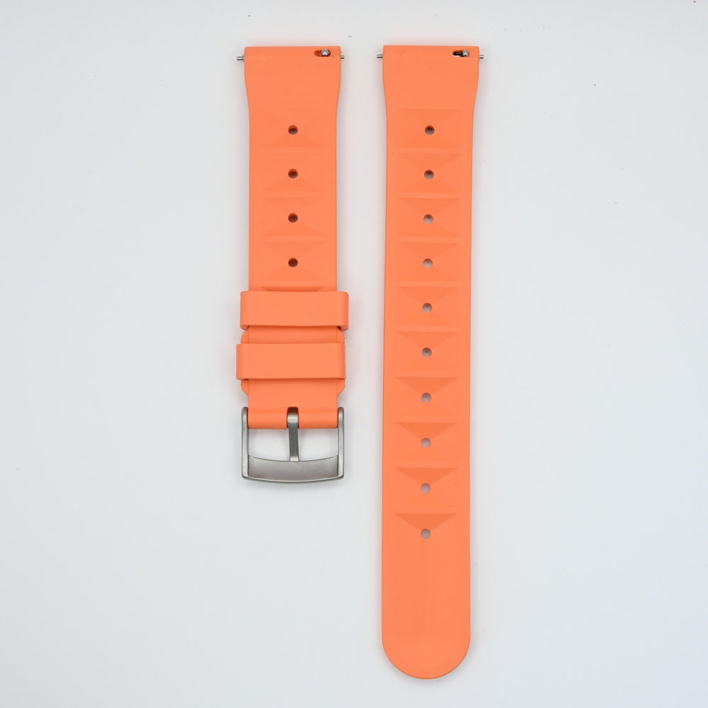 Urban Waffle Orange Rubber Watch Strap