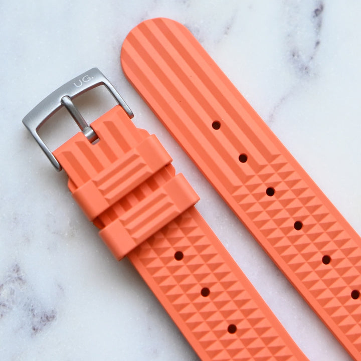 Urban Waffle Orange Rubber Watch Strap