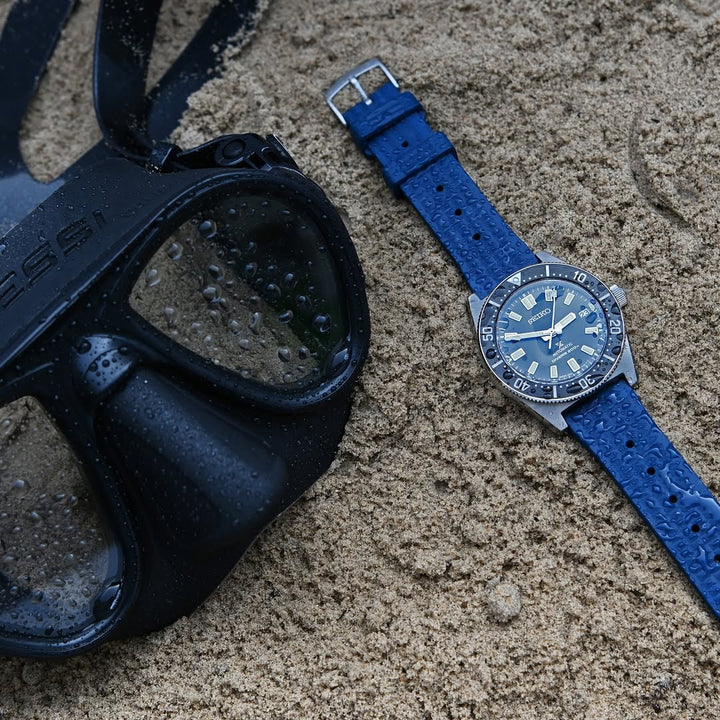 Urban Waffle Blue Rubber Watch Strap
