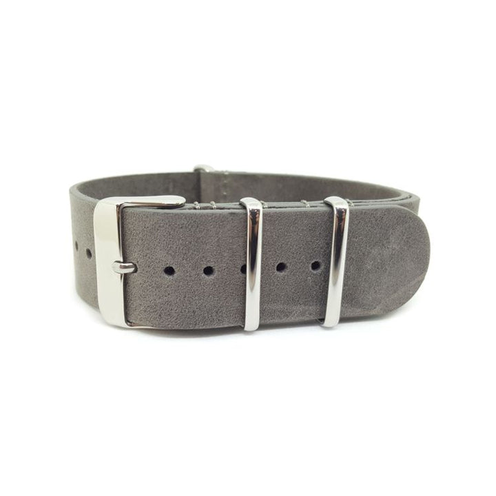 Distressed Grey Vintage Leather One Piece Strap