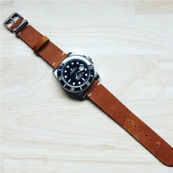 Rolex Submariner on Tan Distressed Leather 2 Piece Watch Strap - The ...